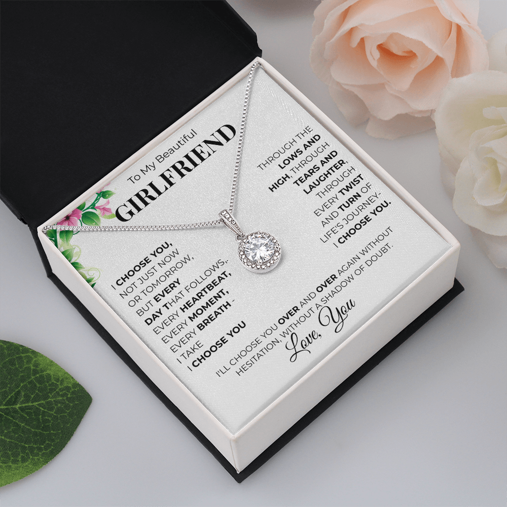 Eternal Hope Sunflower Necklace To My Girlfriend - Beautiful Romantic Gift with Message Card