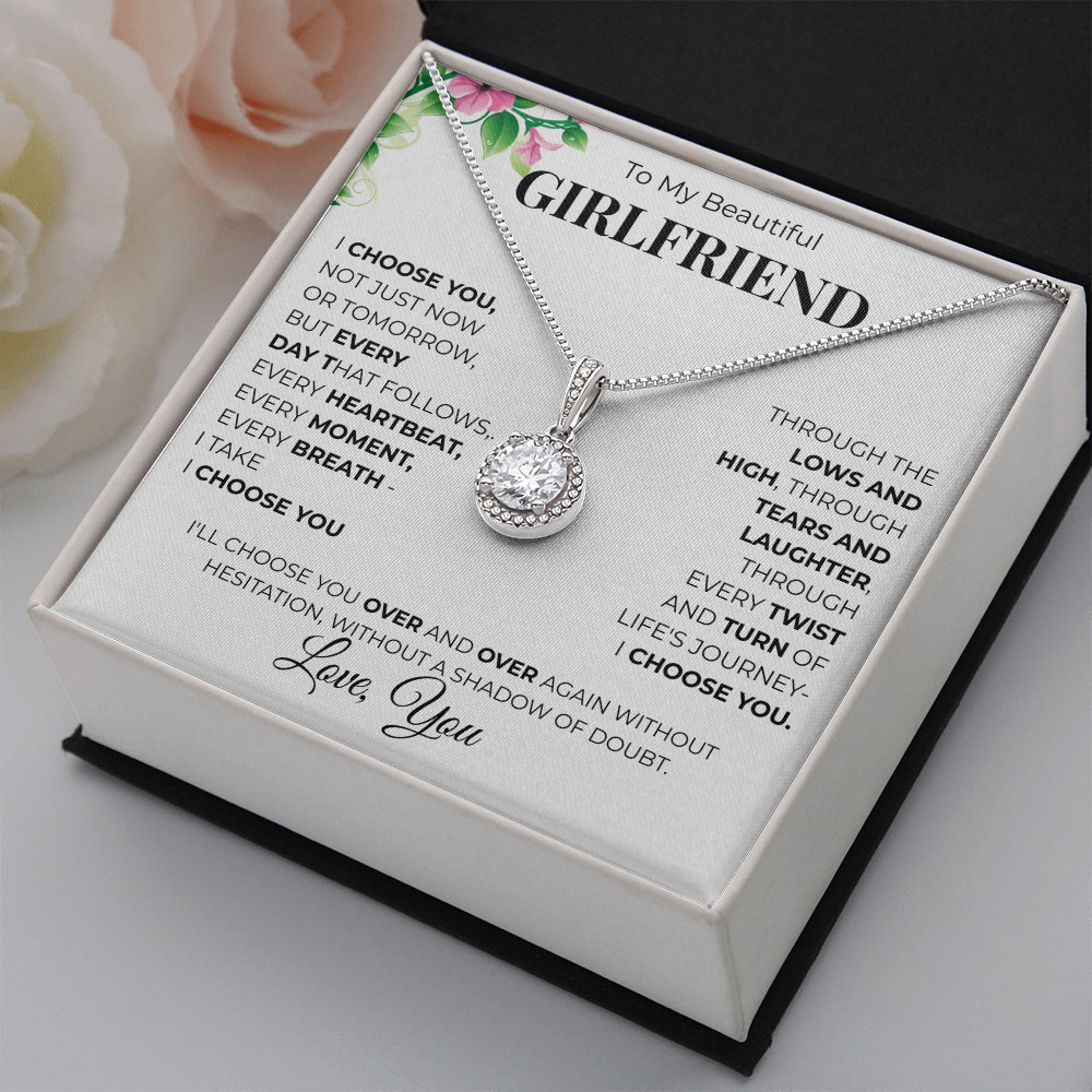 Eternal Hope Sunflower Necklace To My Girlfriend - Beautiful Romantic Gift with Message Card