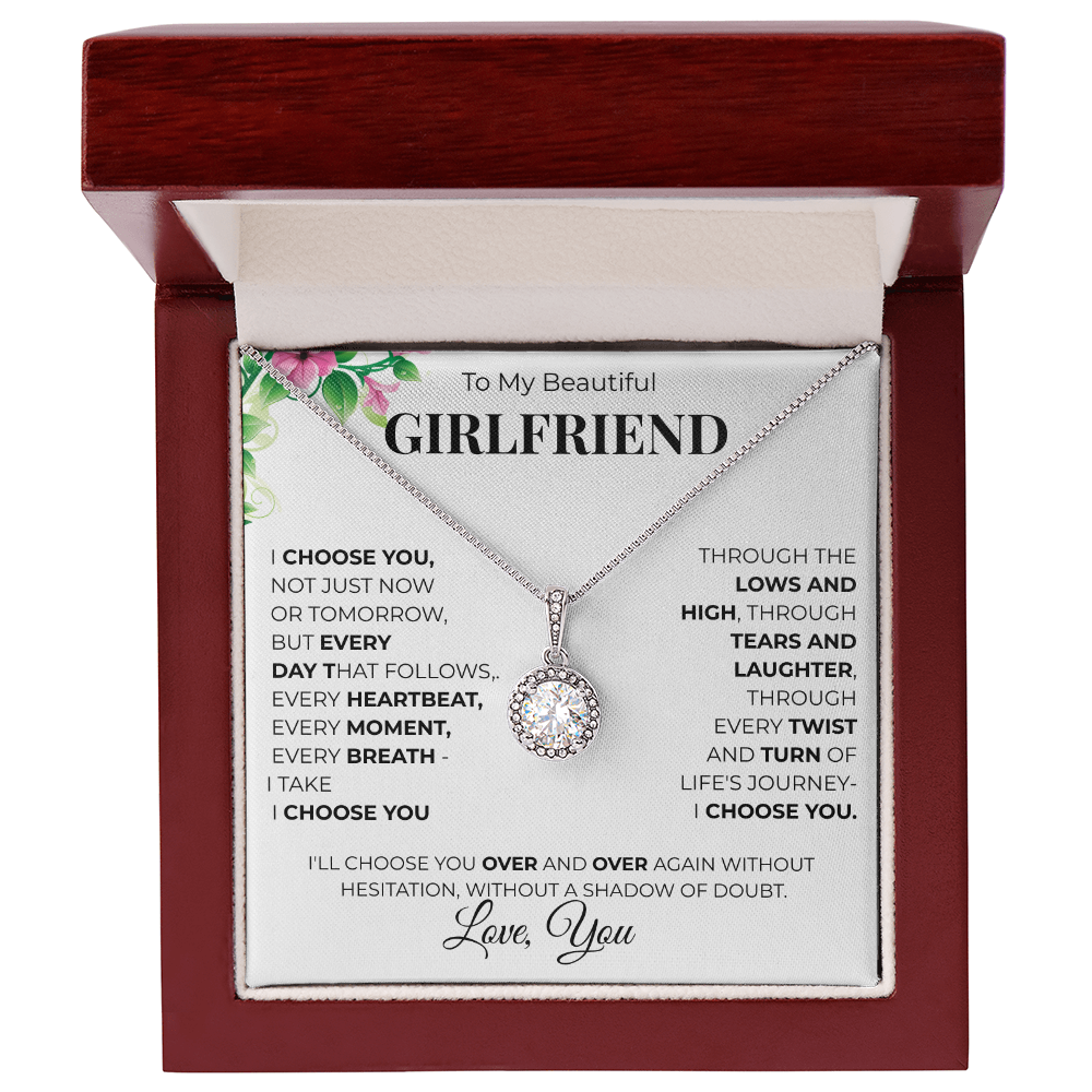 Eternal Hope Sunflower Necklace To My Girlfriend - Beautiful Romantic Gift with Message Card