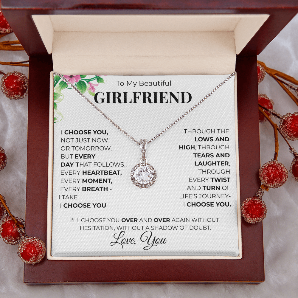 Eternal Hope Sunflower Necklace To My Girlfriend - Beautiful Romantic Gift with Message Card