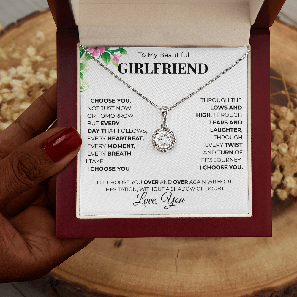 Eternal Hope Sunflower Necklace To My Girlfriend - Beautiful Romantic Gift with Message Card