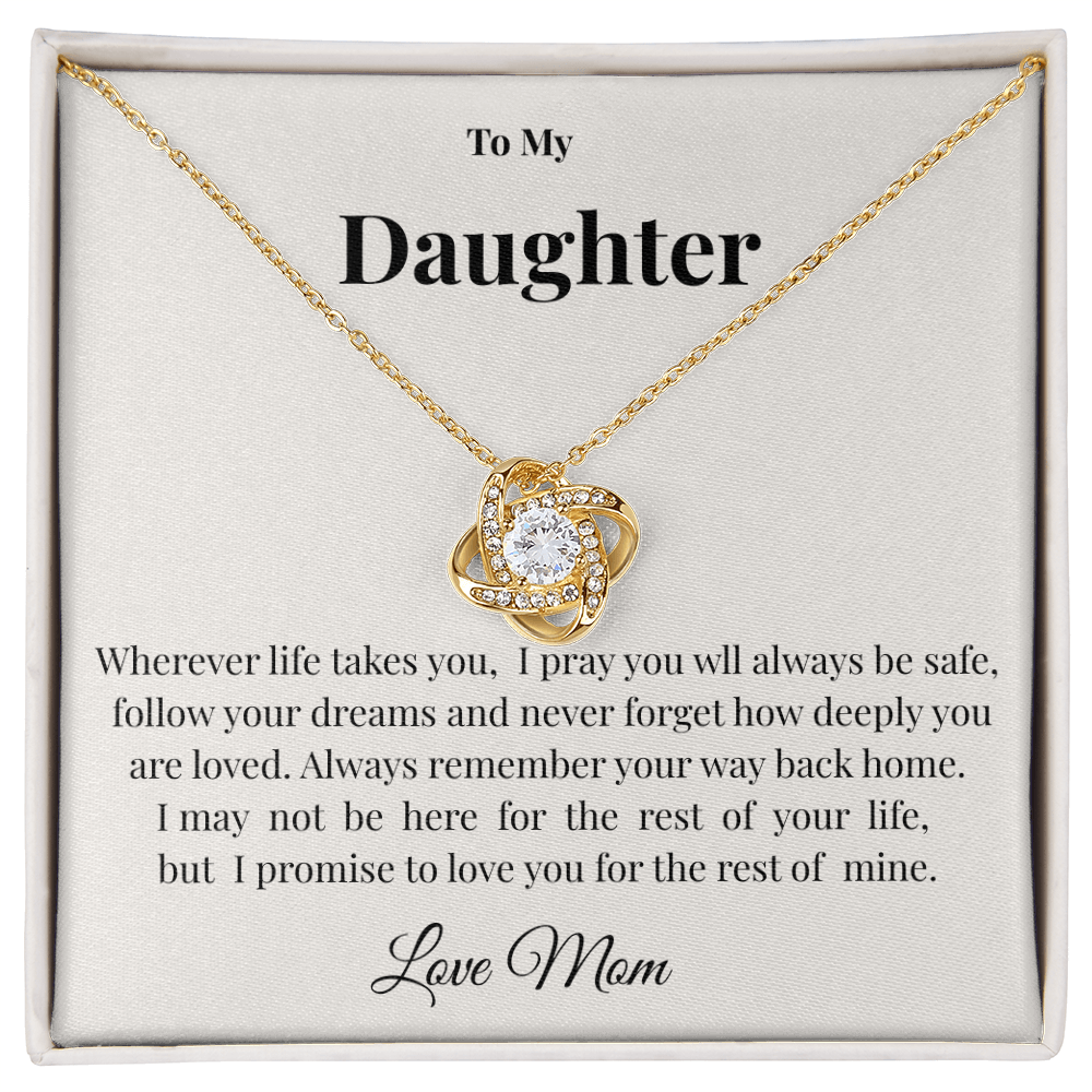 Daughter Love Knot Necklace | Heartfelt Gift from Mom