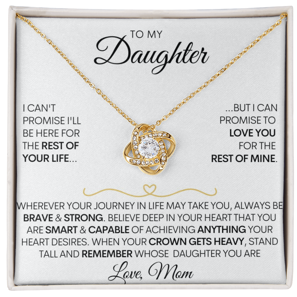 To My Daughter - Love You Forever 14k White Gold / 18k Yellow Gold Necklace