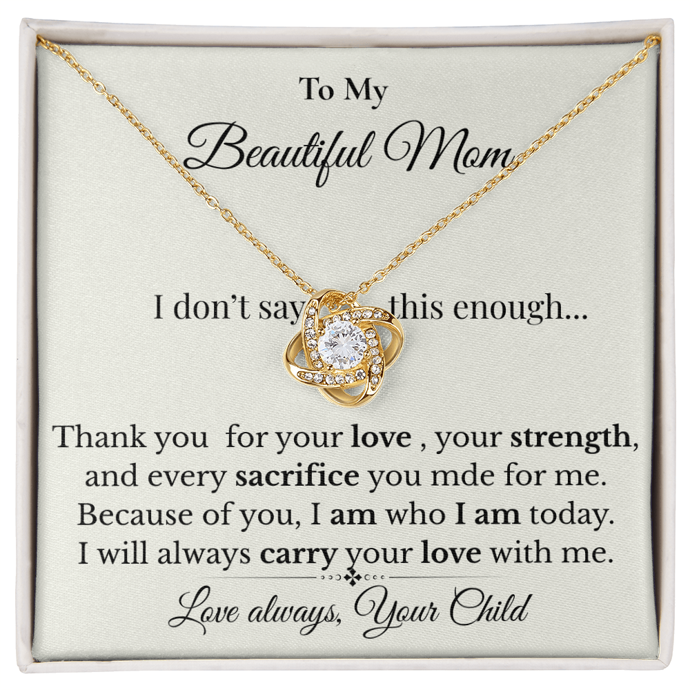 To My Mom Necklace – Mother's Day Jewelry Gift from Daughter