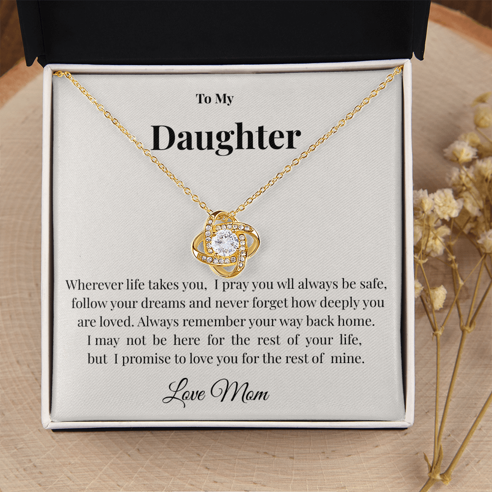 Daughter Necklace from Mom | Meaningful Love Knot Jewelry