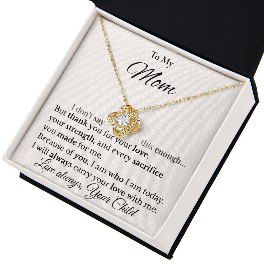 Stylish Love Knot Necklace with Gift Card