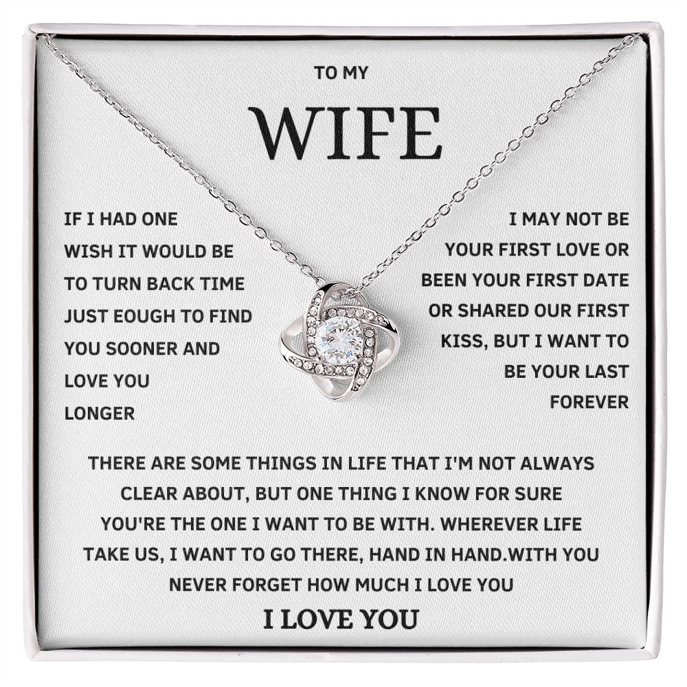 To My Wife Love Knot Necklace – I Choose You Always Romantic Forever Love Necklace Gift From Husband