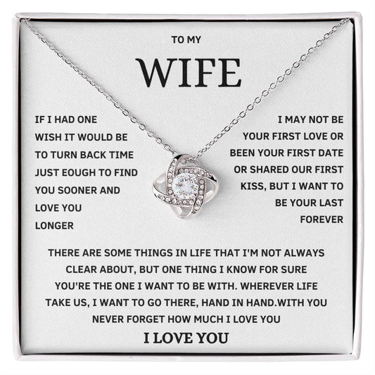 To My Wife Love Knot Necklace – I Choose You Always Romantic Forever Love Necklace Gift From Husband