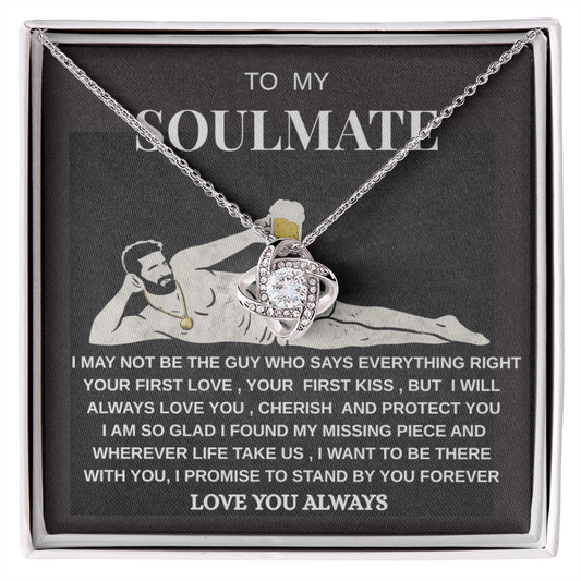 Soulmate Love Knot Necklace | Romantic Gift for Her | Sterling Silver Jewelry"