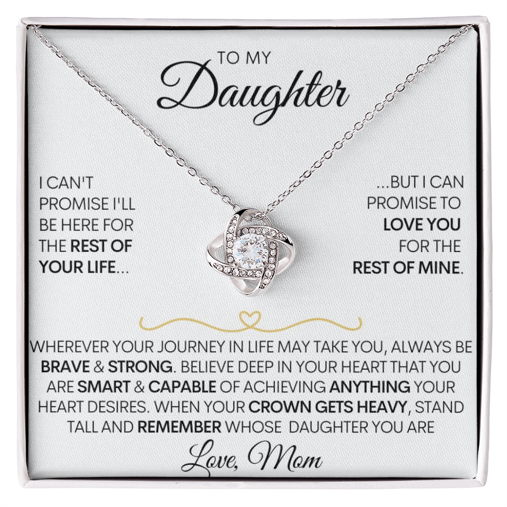 To My Daughter - Love You Forever 14k White Gold / 18k Yellow Gold Necklace
