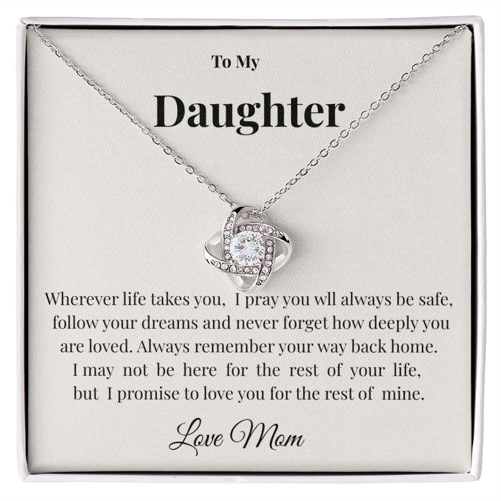 To My Daughter Love Knot Necklace from Mom | Emotional Gift for Daughter