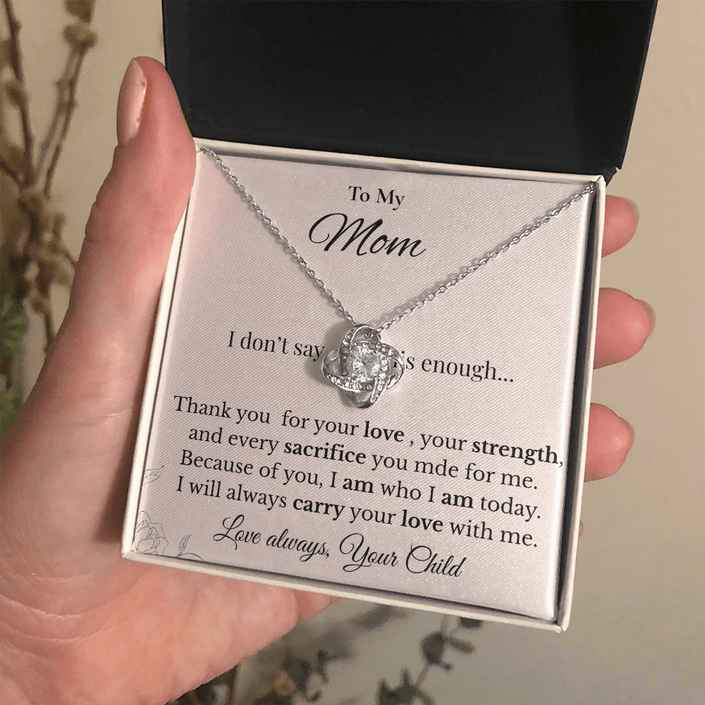 To My Mom Love Knot Pendant