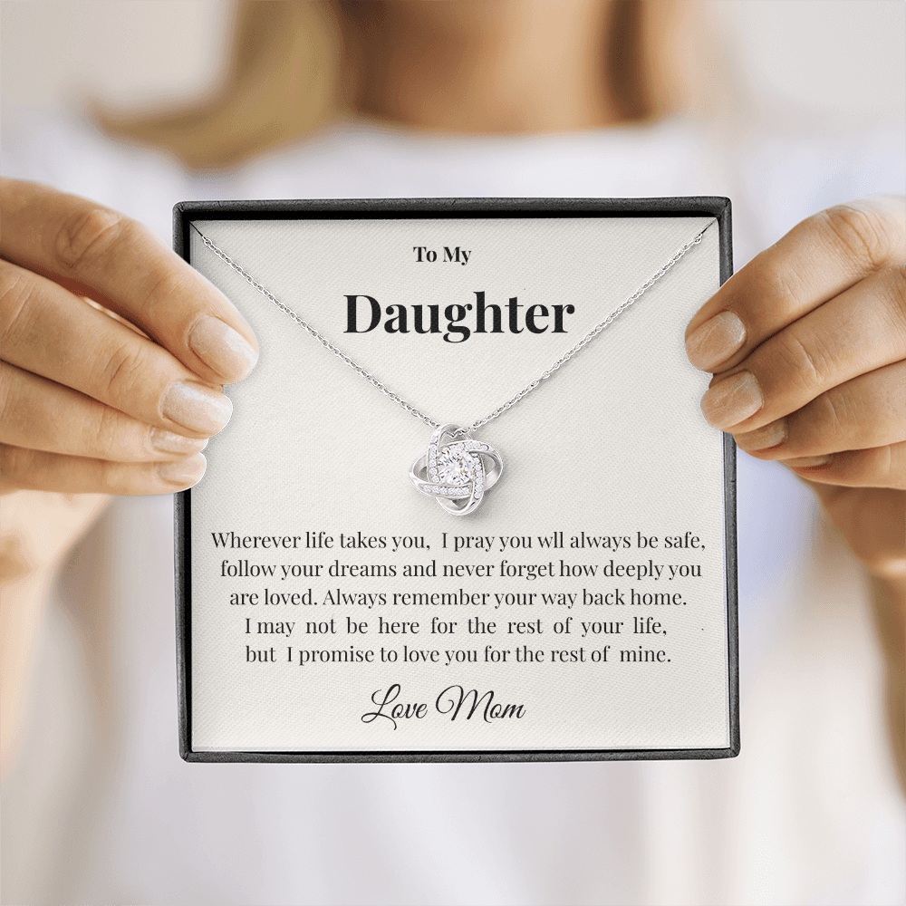 To My Daughter Gift | Elegant Love Knot Necklace from Mom