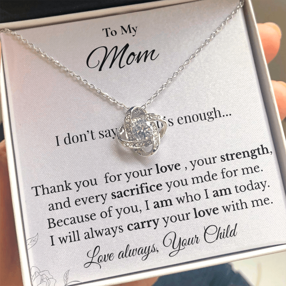 Luxury Mom Necklace with Message Card