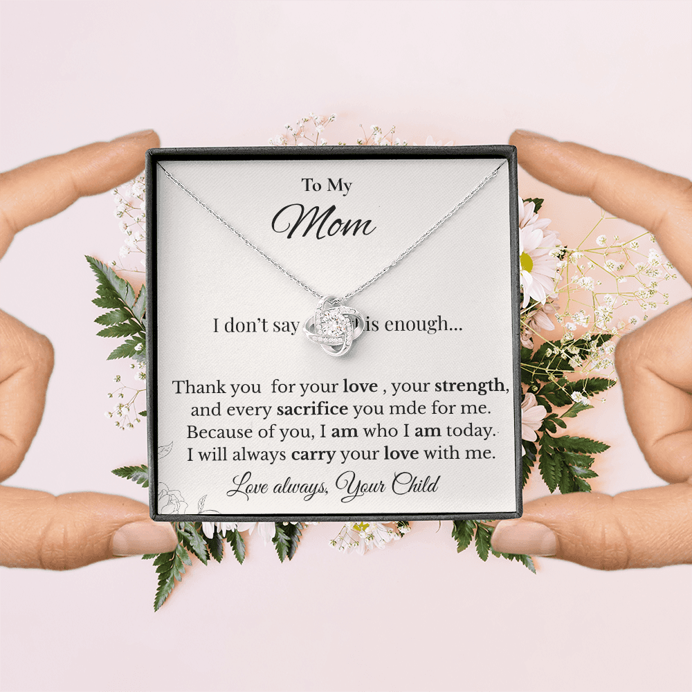 Daughter to Mom Love Knot Necklace