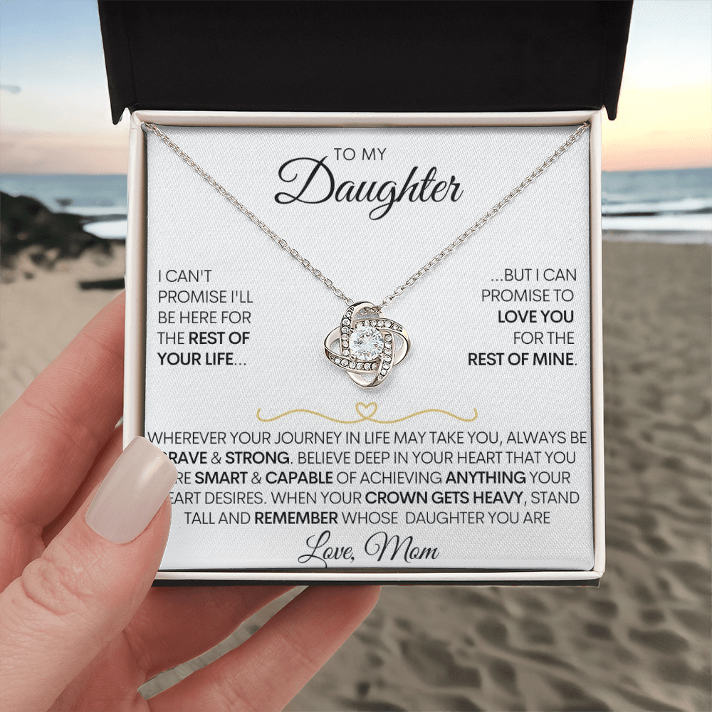 To My Daughter - Love You Forever 14k White Gold / 18k Yellow Gold Necklace