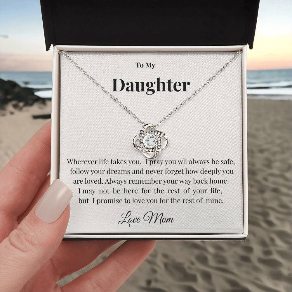 Mother to Daughter Love Knot Necklace | Beautiful Keepsake Gift