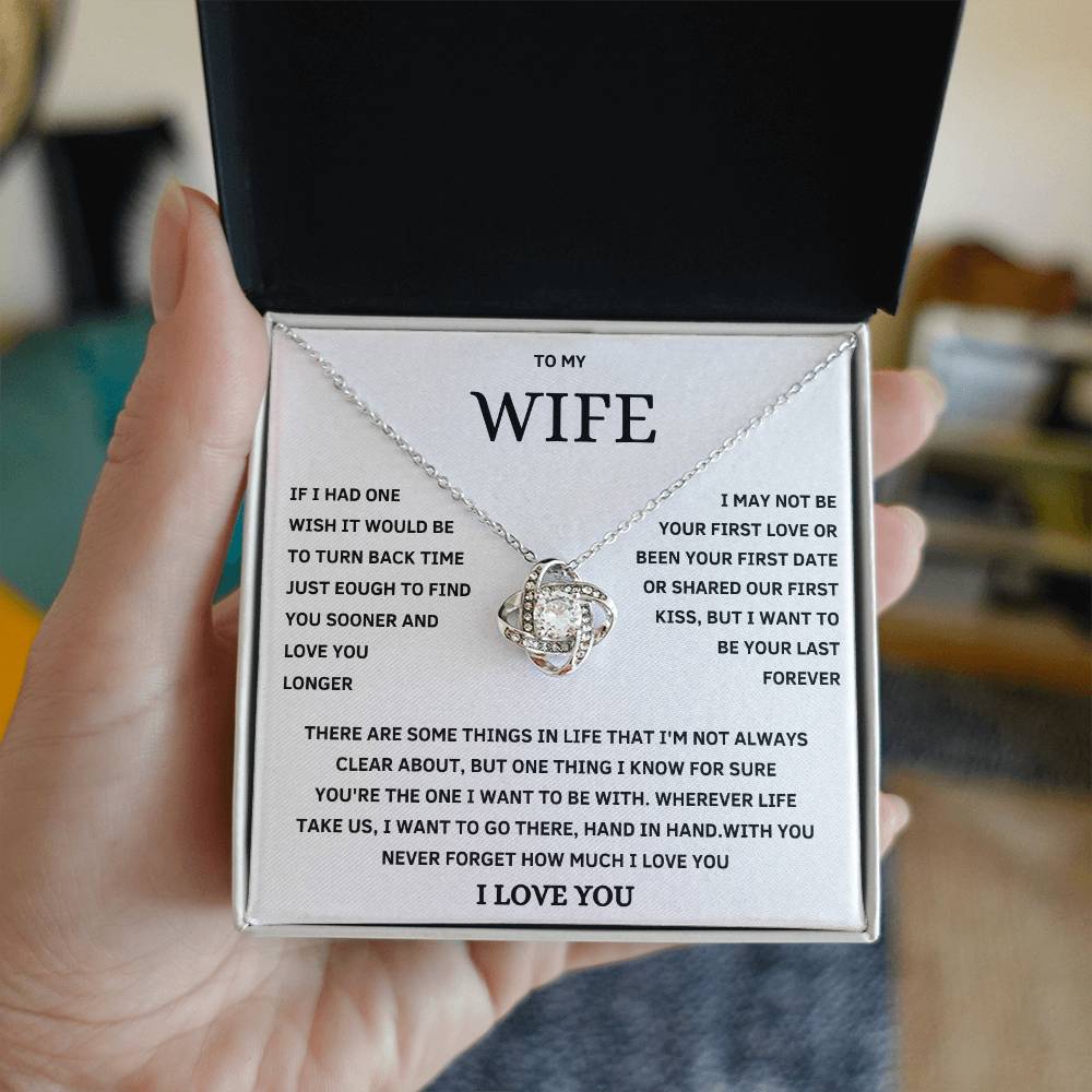 To My Wife Love Knot Necklace – I Choose You Always Romantic Forever Love Necklace Gift From Husband