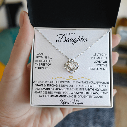 To My Daughter - Love You Forever 14k White Gold / 18k Yellow Gold Necklace