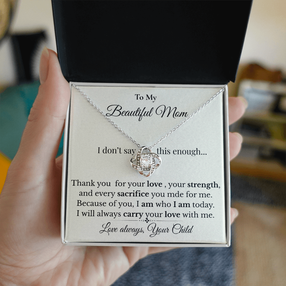 Love Knot Necklace for Mom – Meaningful Gift from Daughter