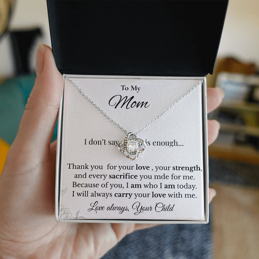 To My Mom Love Knot Necklace