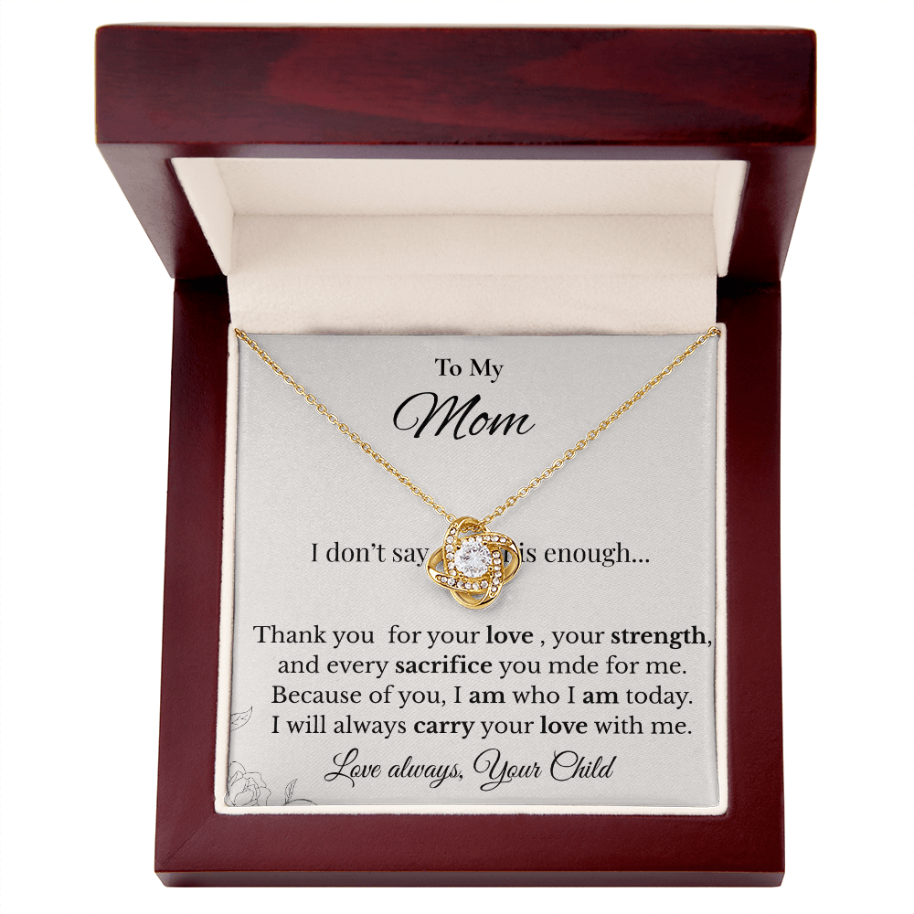 Mom Love Knot Pendant Necklace