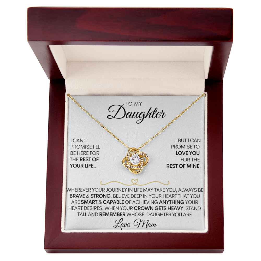 To My Daughter - Love You Forever 14k White Gold / 18k Yellow Gold Necklace