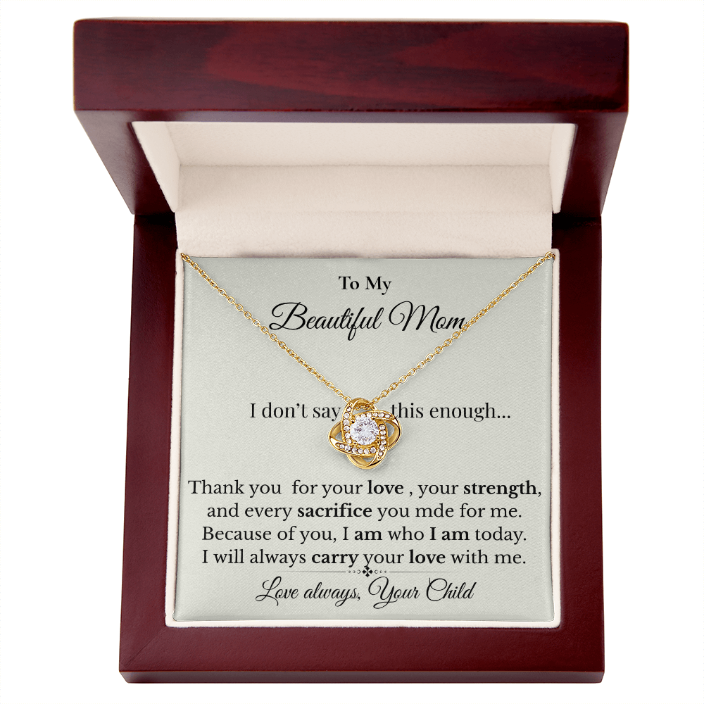 Mother's Day Love Knot Necklace – To My Loving Mom Gift