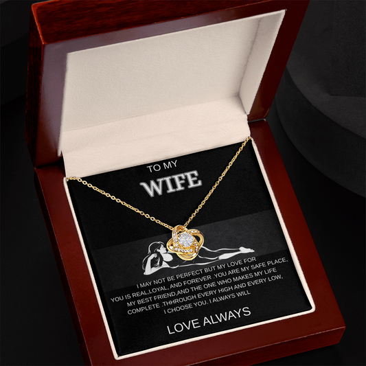 To My Wife - Love Knot Necklace ,A Forever Love From The Heart.