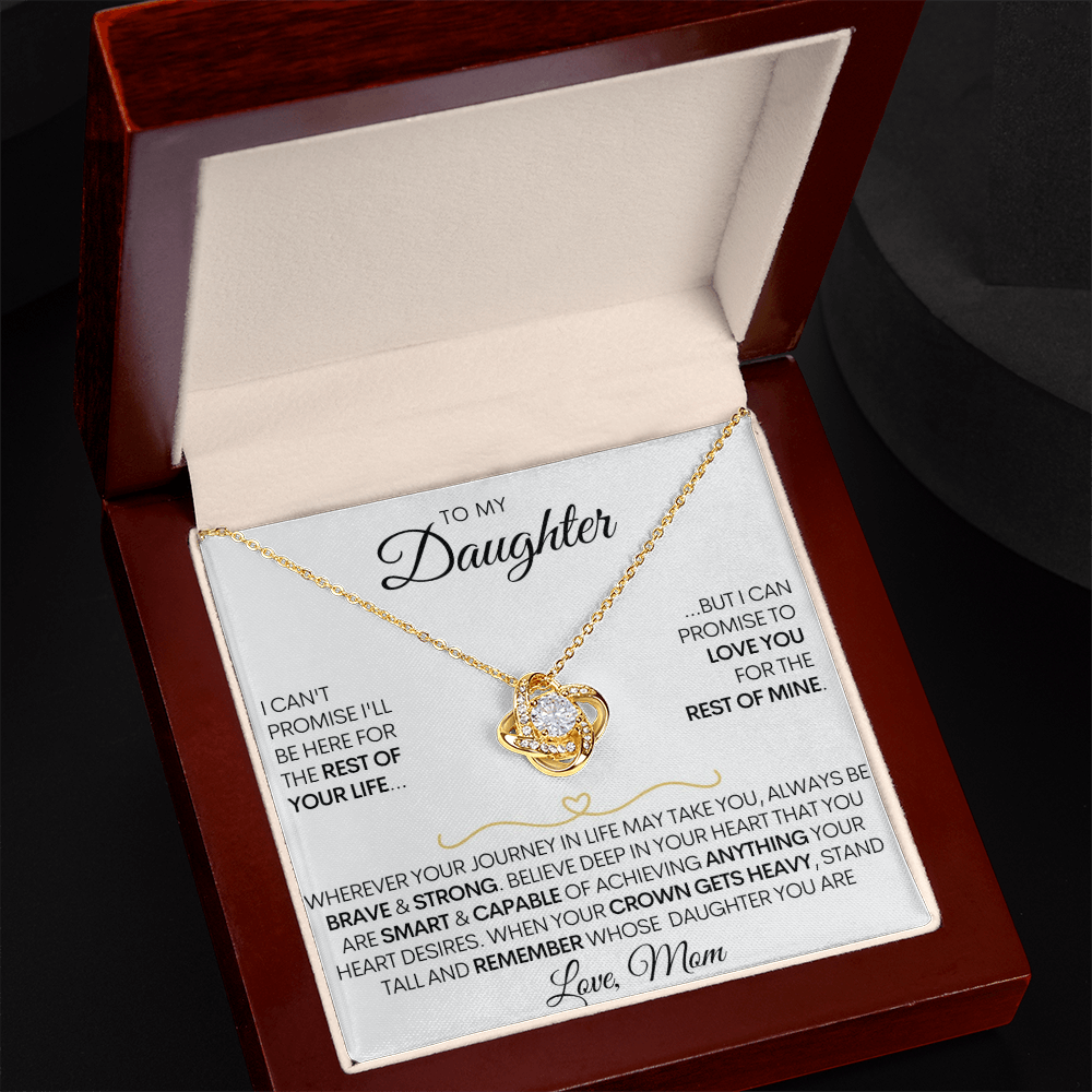 To My Daughter - Love You Forever 14k White Gold / 18k Yellow Gold Necklace