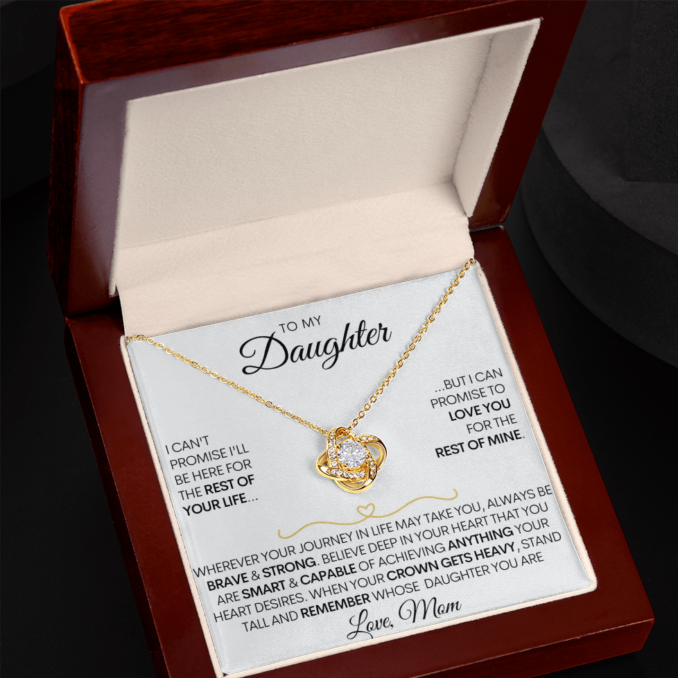 To My Daughter - Love You Forever 14k White Gold / 18k Yellow Gold Necklace