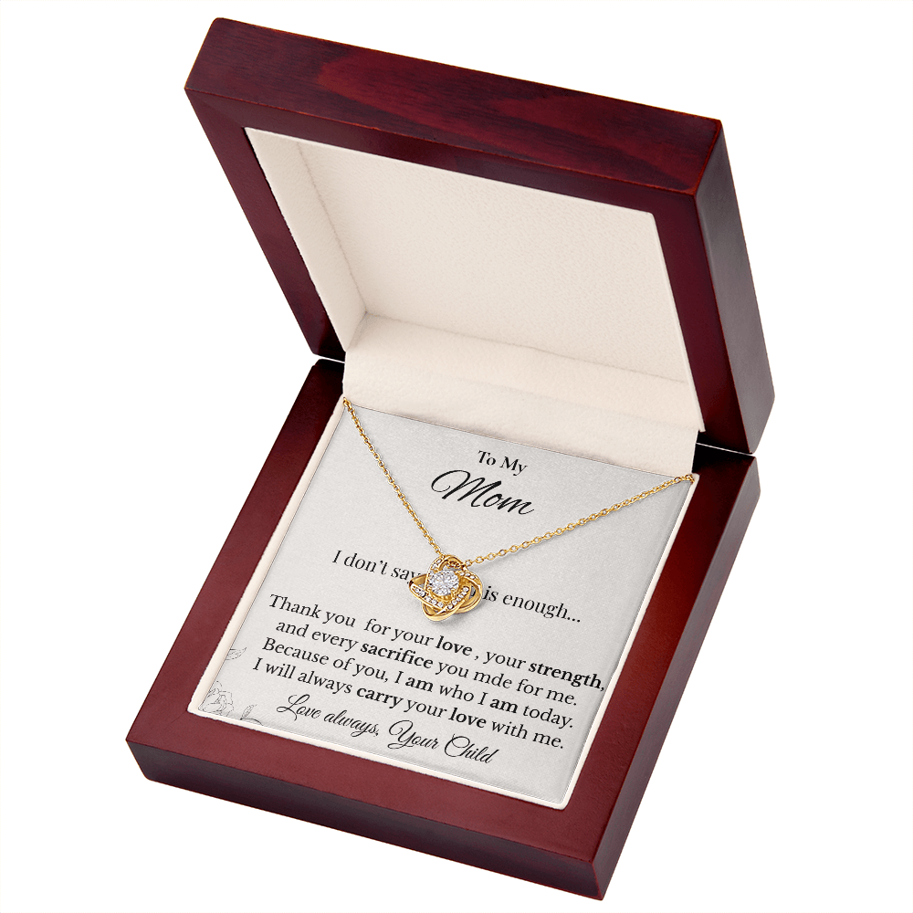 Cherished Love Knot Necklace for Mom