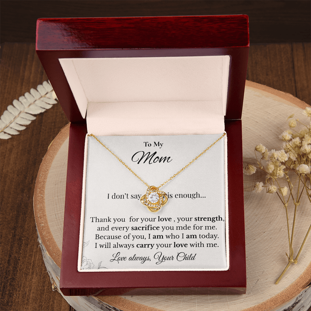 Mom Gift Love Knot Necklace