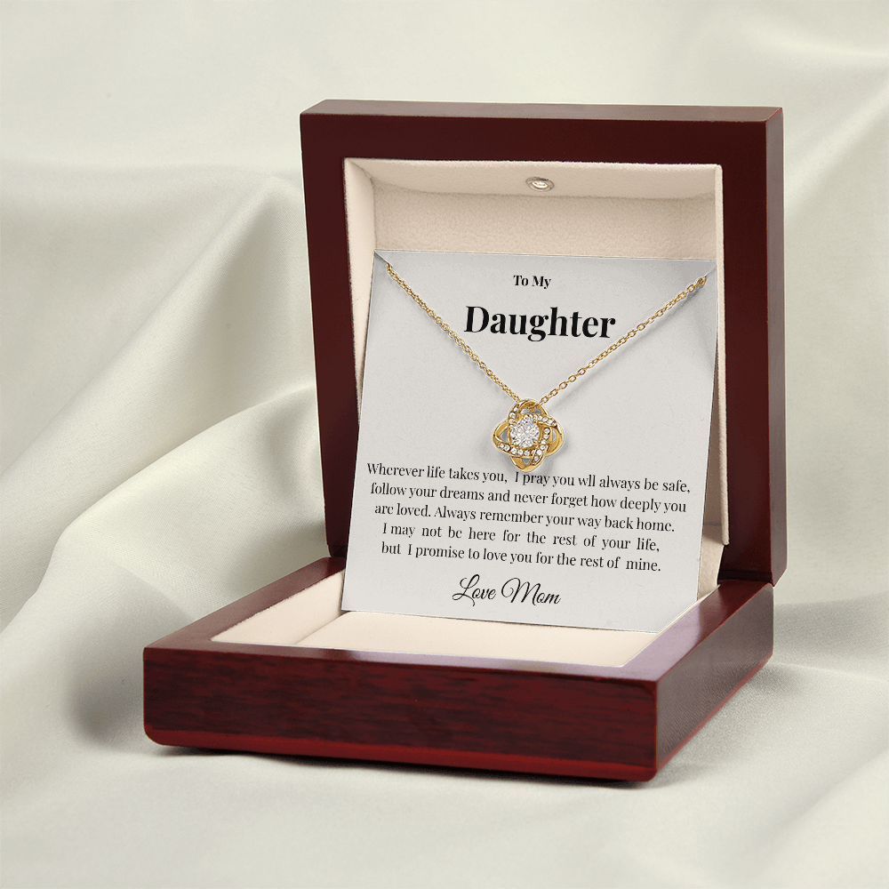 To My Beautiful Daughter Necklace from Mom | Love Knot Keepsake