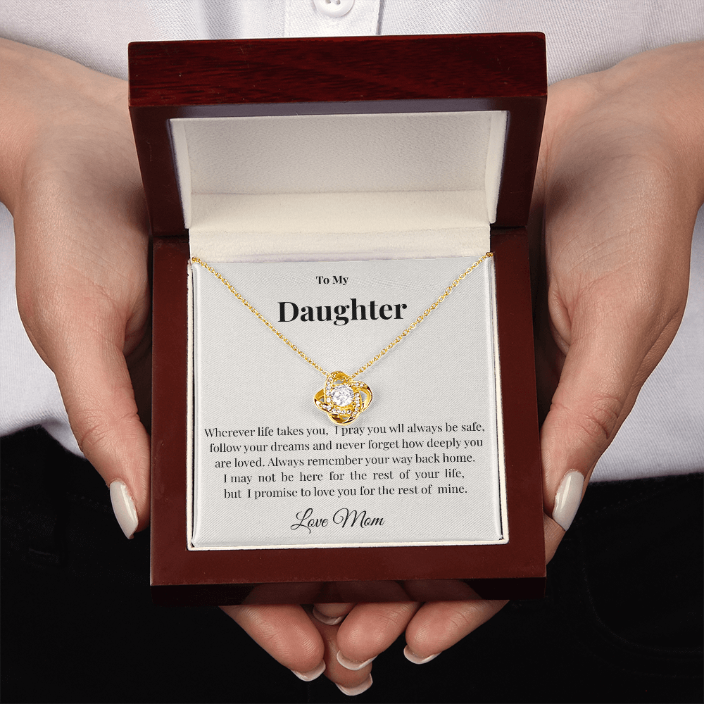 To My Daughter Love Knot Necklace from Mom | Forever Bond Gift