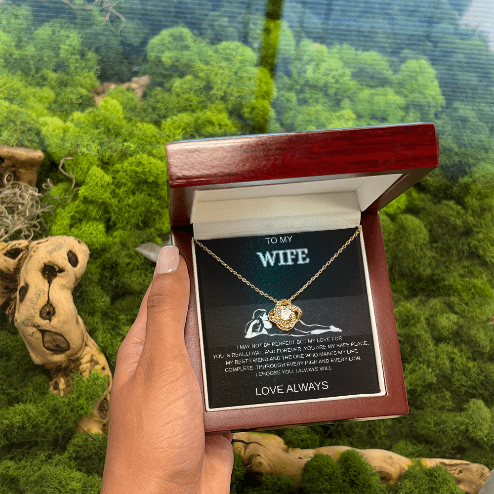 To My Wife - Love Knot Necklace ,A Forever Love From The Heart.