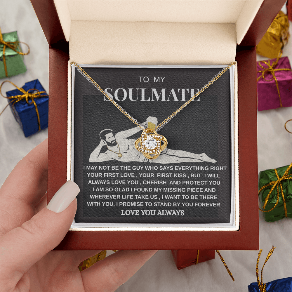 Soulmate Love Knot Necklace | Romantic Gift for Her | Sterling Silver Jewelry"