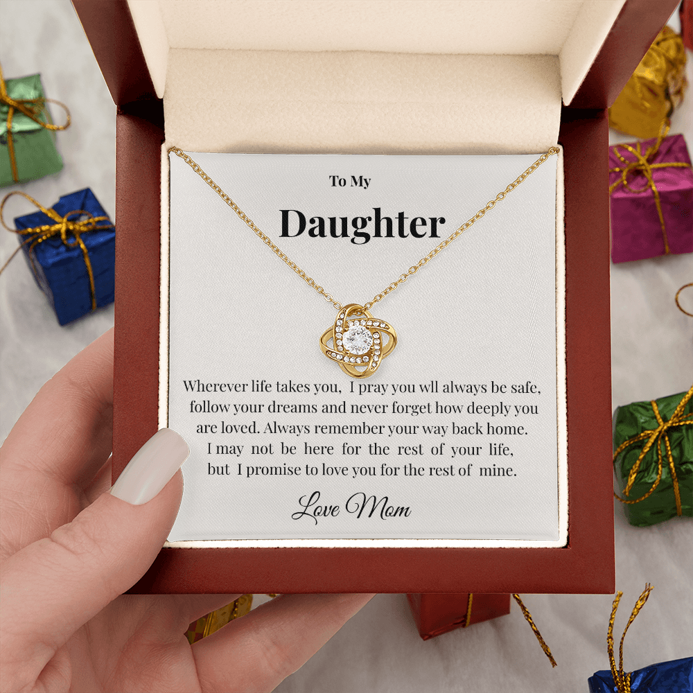 Daughter Necklace from Mom | Love Knot Pendant for Every Occasion