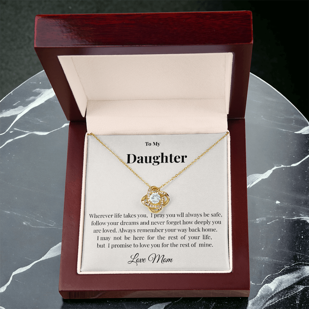 To My Daughter Pendant | Sentimental Love Knot Necklace from Mom