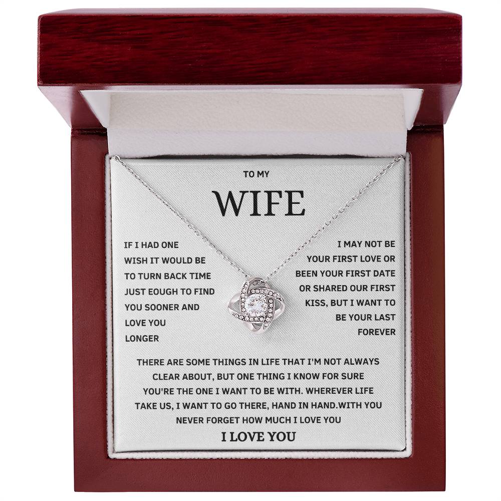 To My Wife Love Knot Necklace – I Choose You Always Romantic Forever Love Necklace Gift From Husband