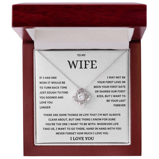 To My Wife Love Knot Necklace – I Choose You Always Romantic Forever Love Necklace Gift From Husband