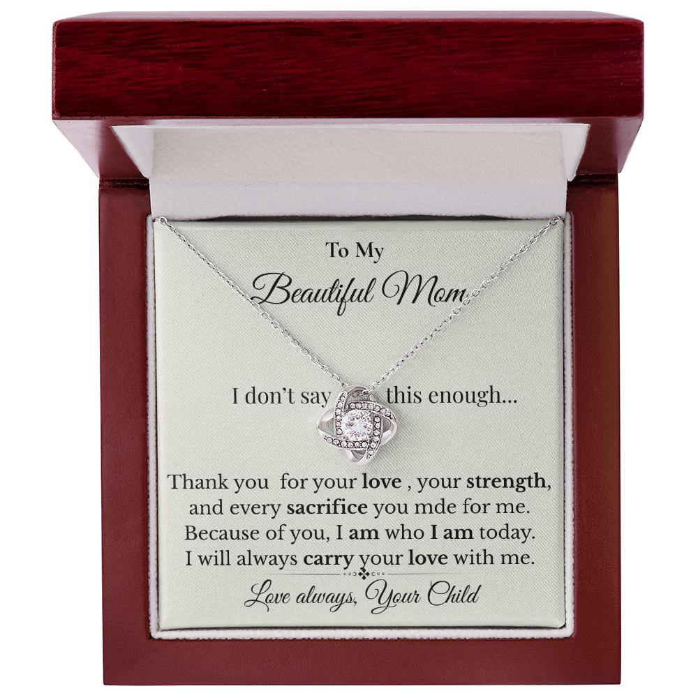 Mom Love Knot Necklace – Heartfelt Gift for Mom from Daughter