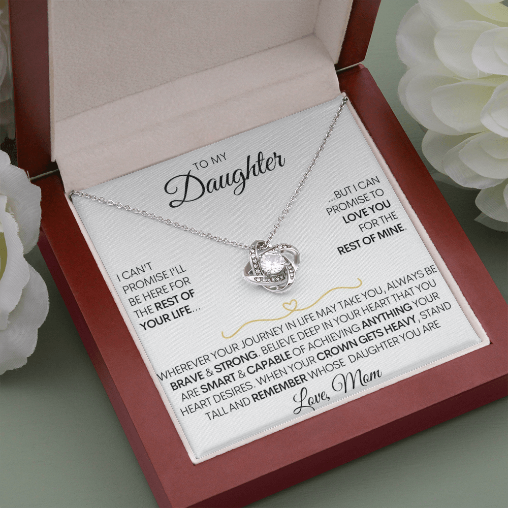 To My Daughter - Love You Forever 14k White Gold / 18k Yellow Gold Necklace