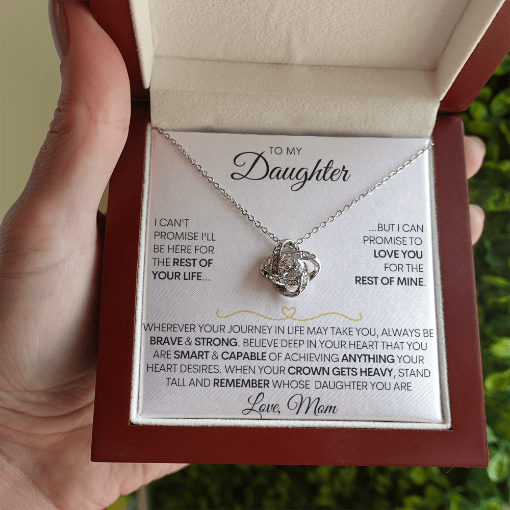 To My Daughter - Love You Forever 14k White Gold / 18k Yellow Gold Necklace