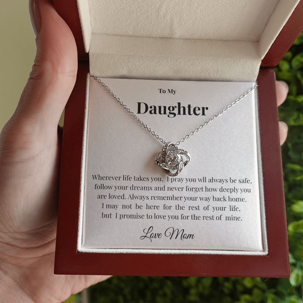 To My Daughter Jewelry Gift | Elegant Love Knot Necklace