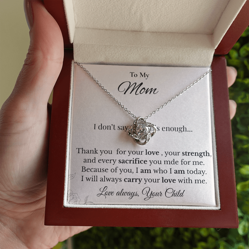 Sparkling Love Knot Necklace for Mom