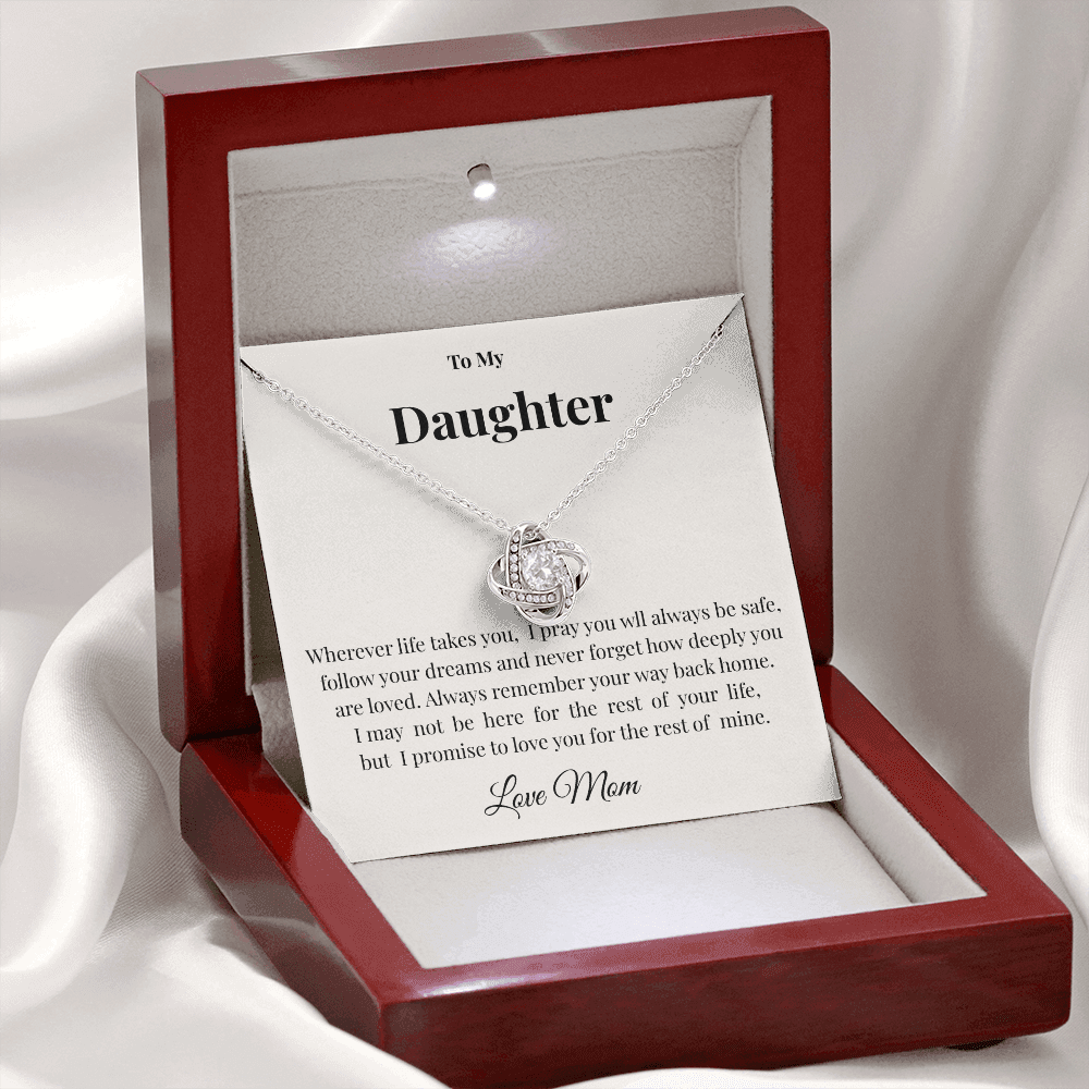 To My Wonderful Daughter Necklace | Love Knot Jewelry Gift