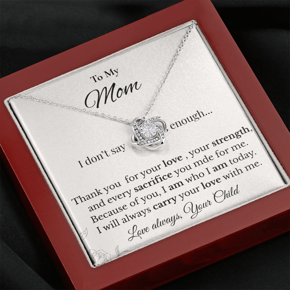 Mom Appreciation Love Knot Necklace