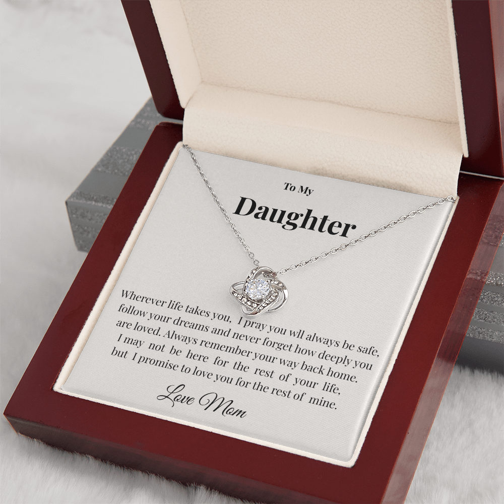To My Precious Daughter Love Knot Necklace | Gift from Mom