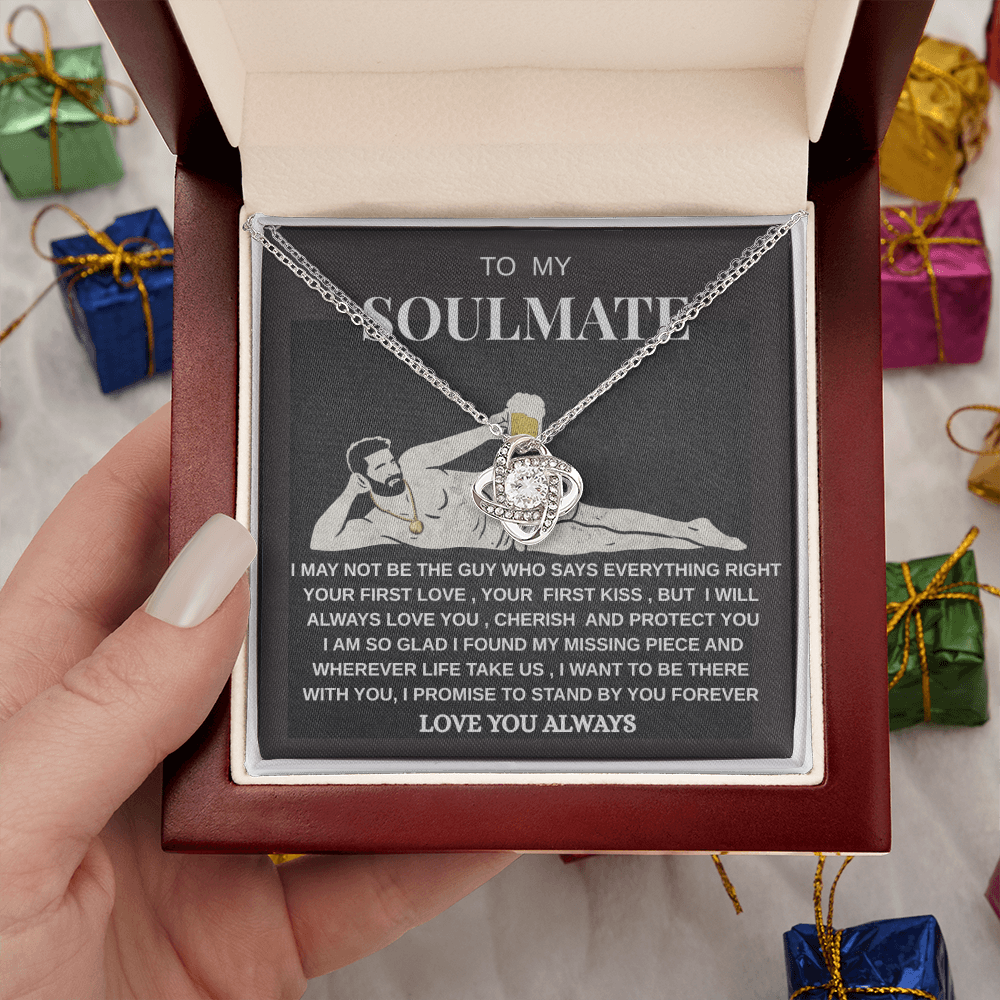 Soulmate Love Knot Necklace | Romantic Gift for Her | Sterling Silver Jewelry"